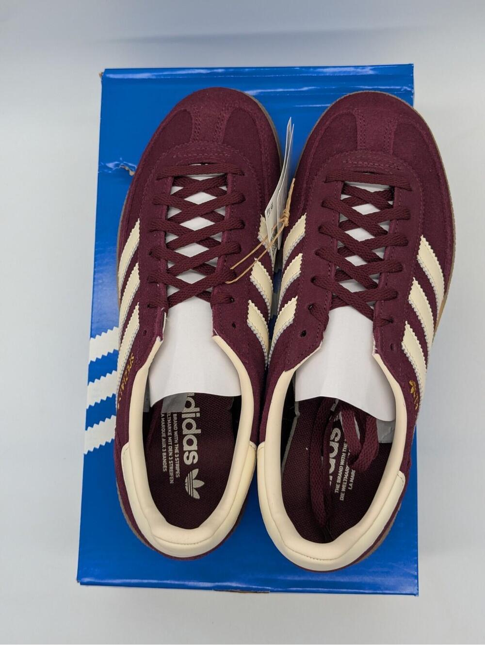 Women's Size 9 - Adidas Handball Spezial Maroon Burgundy White Shoes JP8726 New - Picture 6 of 10